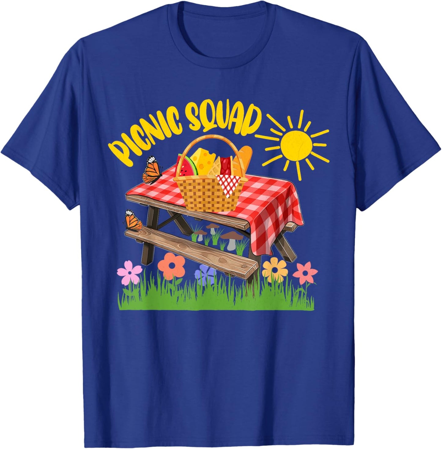 Picnic Squad, Picnic Table, Picnic Birthday Party Summer Men Women Girls Kids T-Shirt - T-Shirt | Royal
