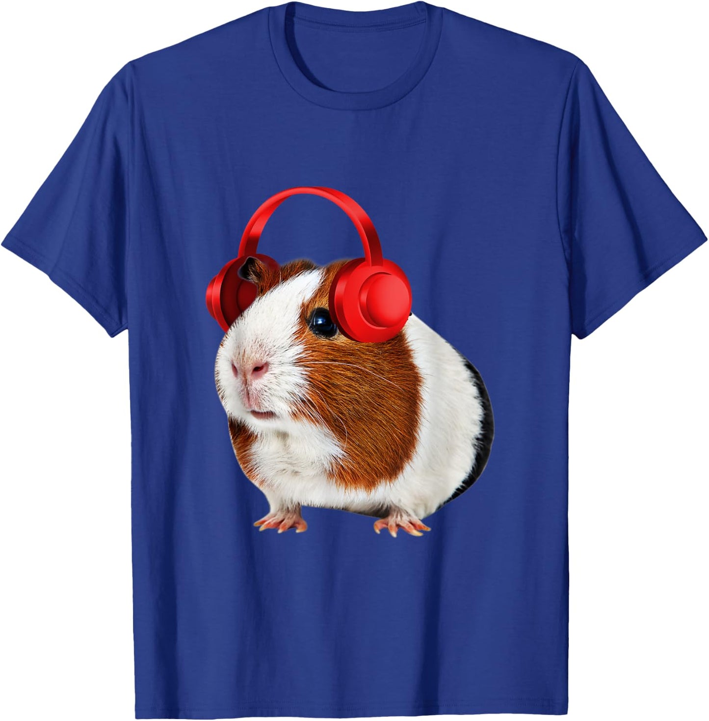 Guinea Pig With Headphones On T-Shirt - T-Shirt | Royal