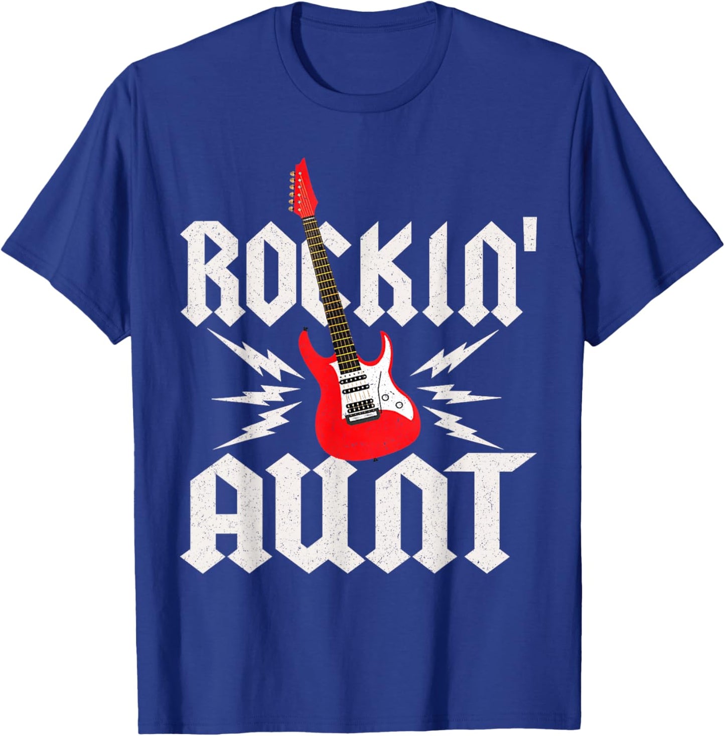 Aunt Rockin One Birthday Family Matching Rock Guitar T-Shirt - T-Shirt | Royal