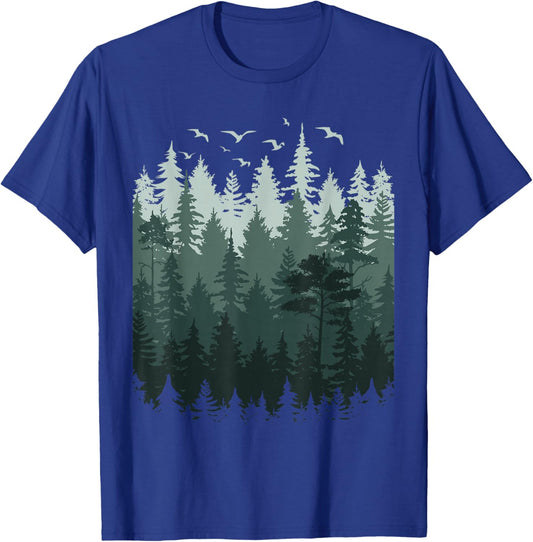Mountain Nature Forest Outdoor Gifts Vintage Forest Trees Wildlife Nature T-Shirt - T-Shirt | Royal