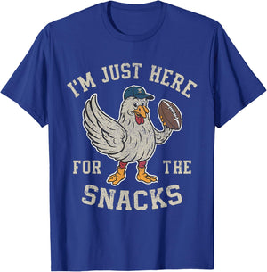 Funny I'm Just Here for The Snacks Football T-Shirt - T-Shirt | Royal