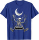 Moon Skeleton Rock On Hand Spooky Halloween Rock Concerts T-Shirt - T-Shirt | Royal