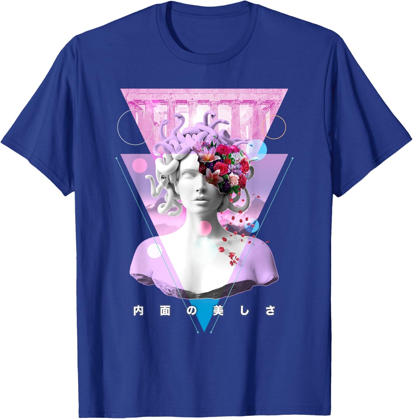 Vaporwave Medusa Statue Aesthetic Art Retro Japanese Otaku T-Shirt - T-Shirt | Royal