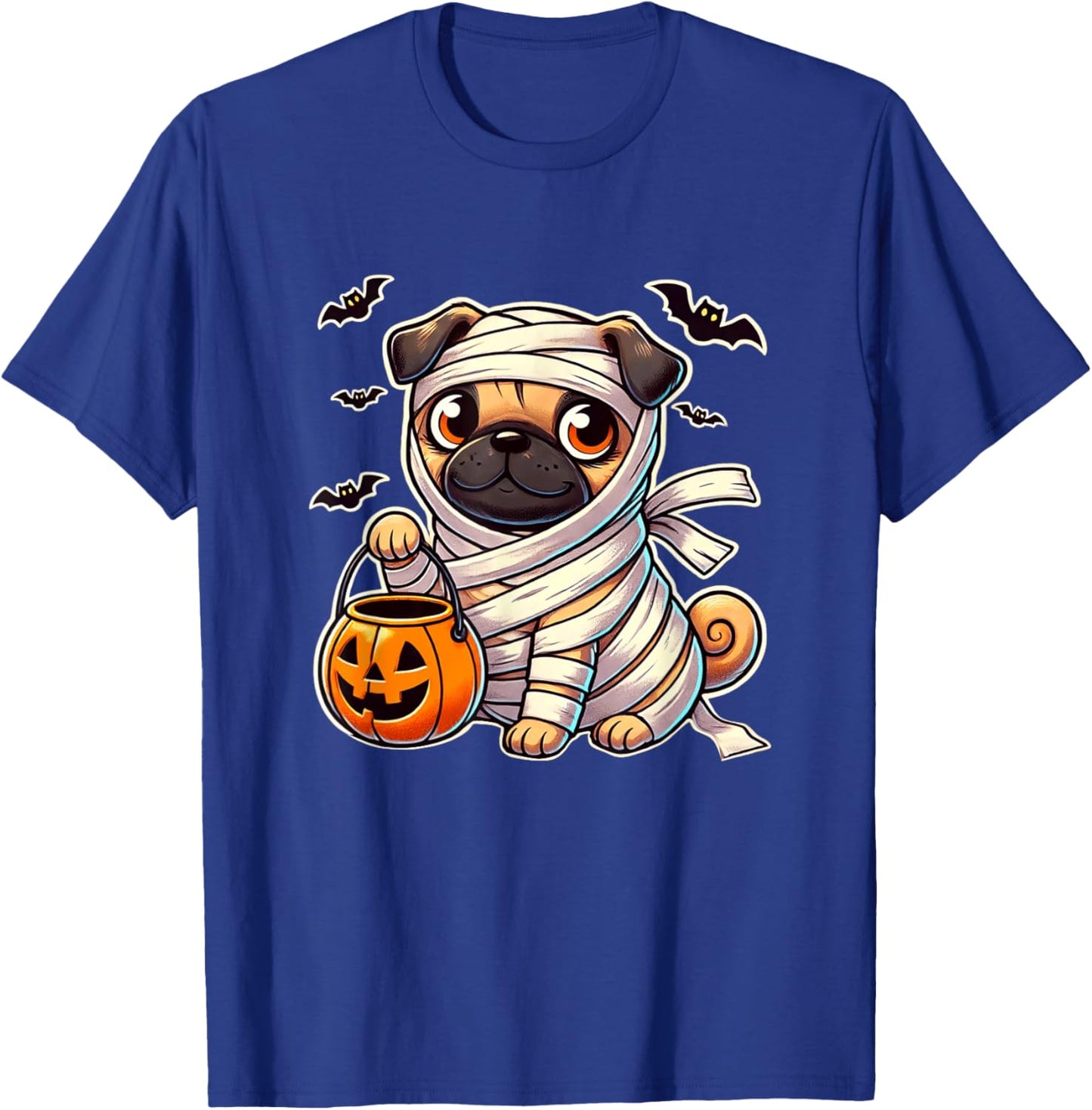 Pug Halloween Mummy Cute Pug Kids T-Shirt - T-Shirt | Royal