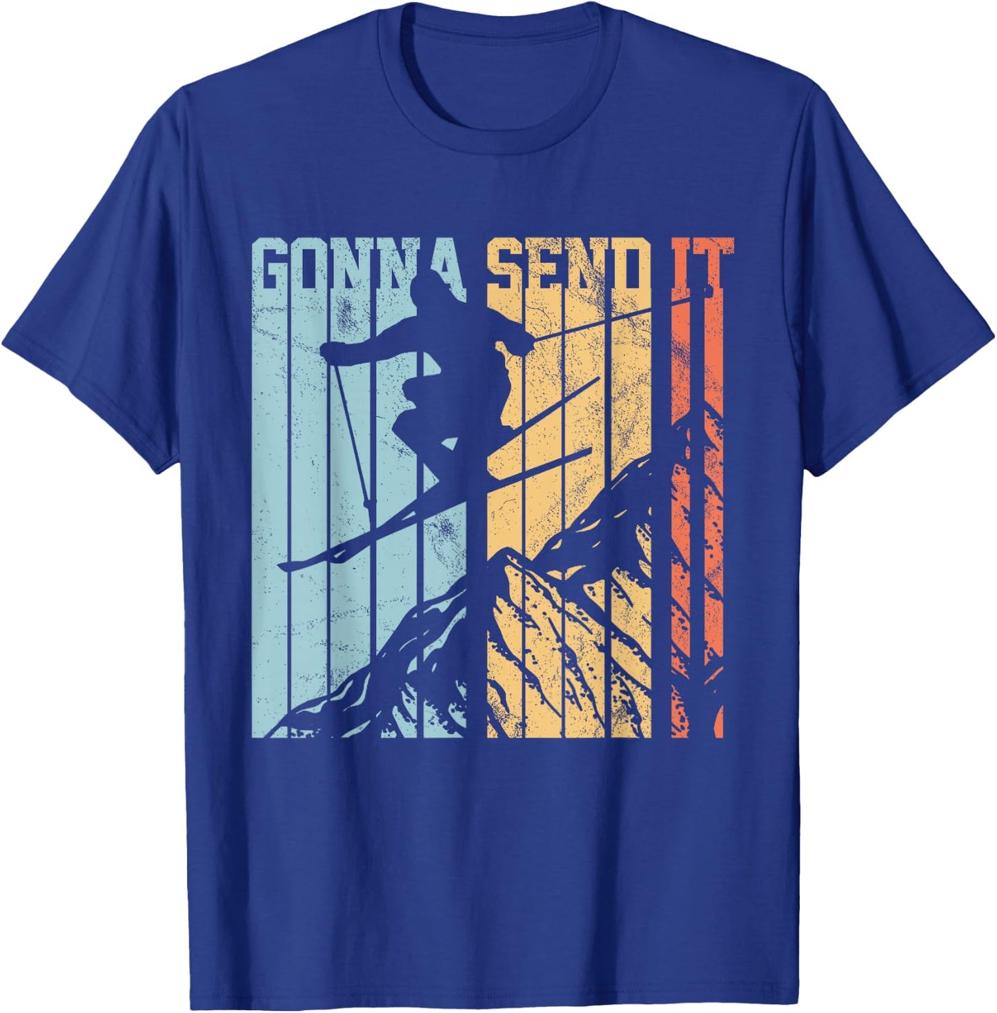 Ski Gonna Send It Vintage Freestyle Skiing Gift T-Shirt - T-Shirt | Royal