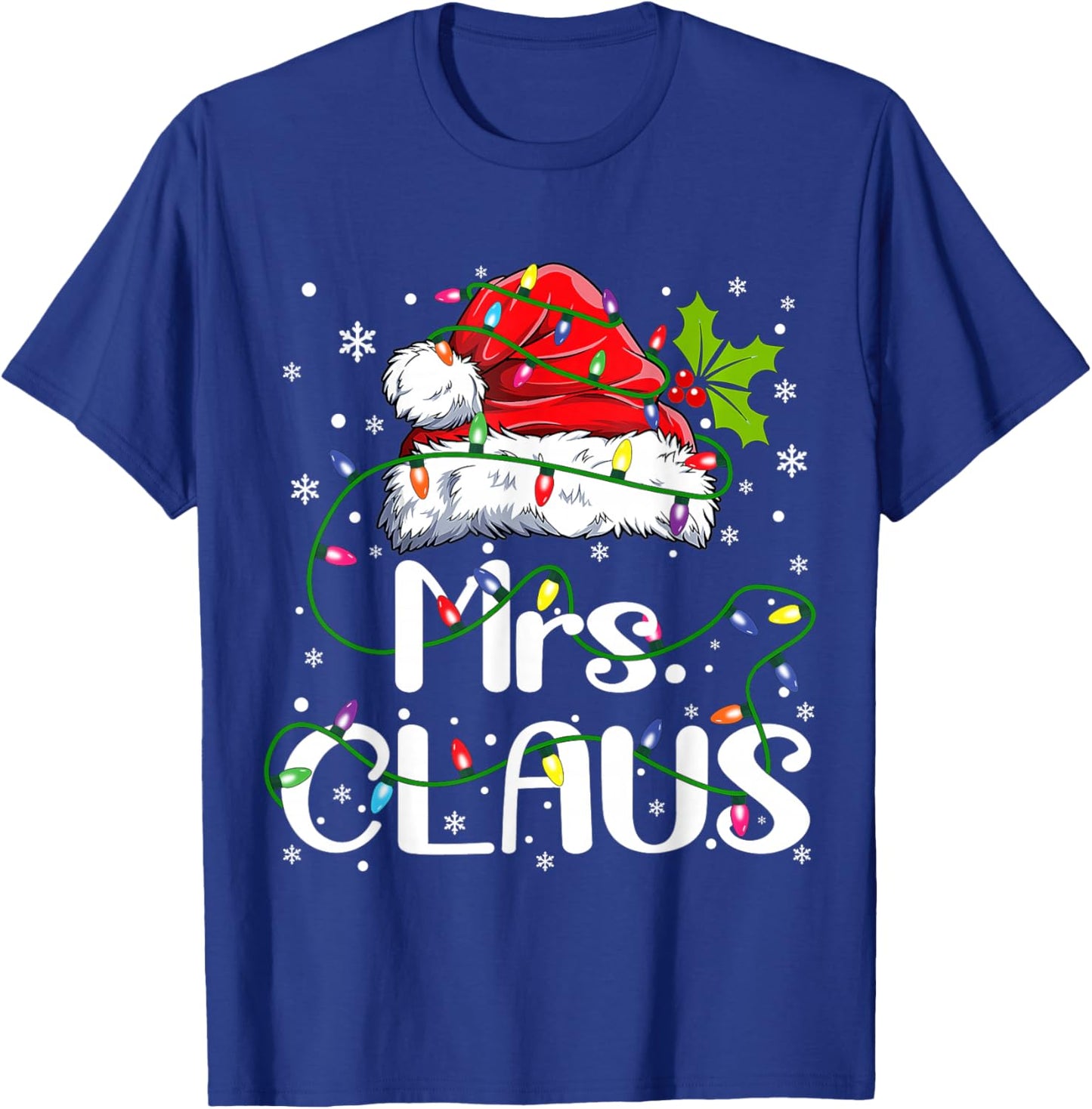 Mr and Mrs Claus Couples Matching Christmas Pajamas Santa T-Shirt - T-Shirt | Royal