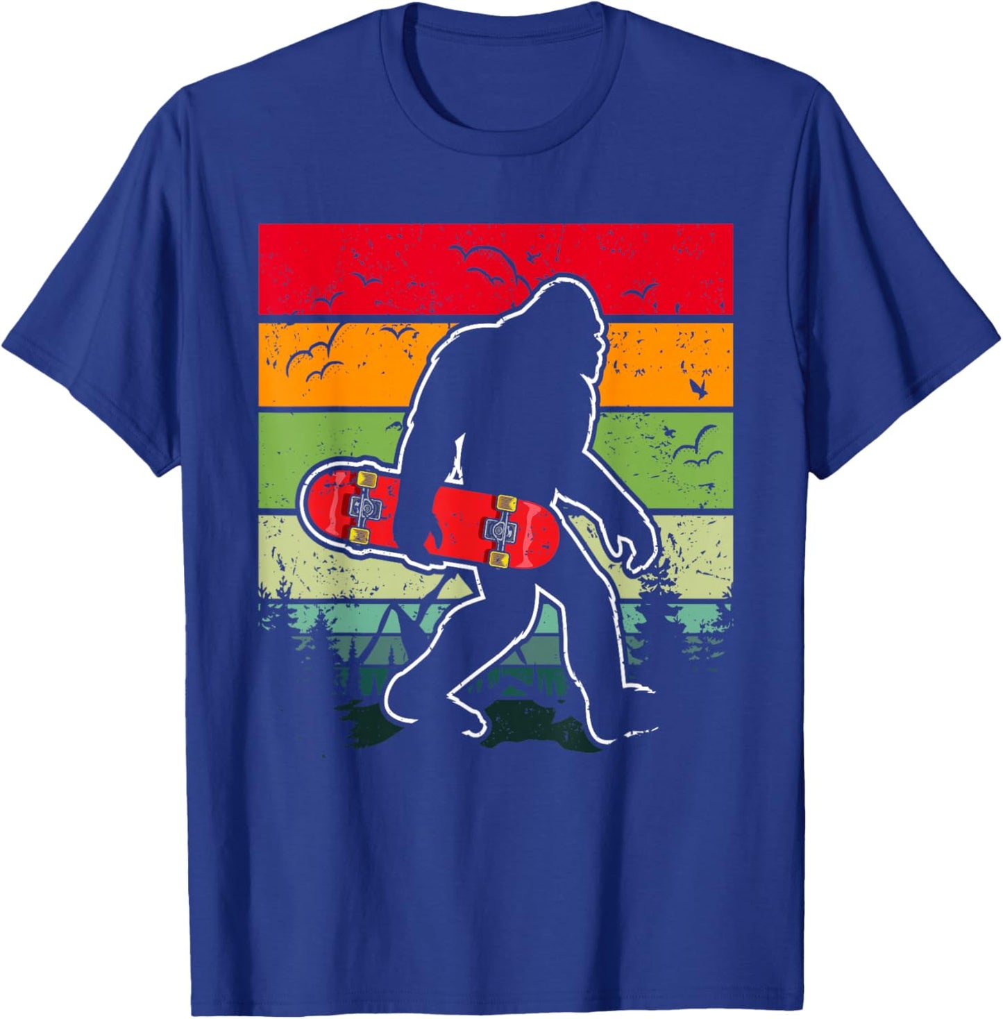 Longboard Bigfoot Skateboard & Sasquatch Fans Boys T-Shirt - T-Shirt | Royal
