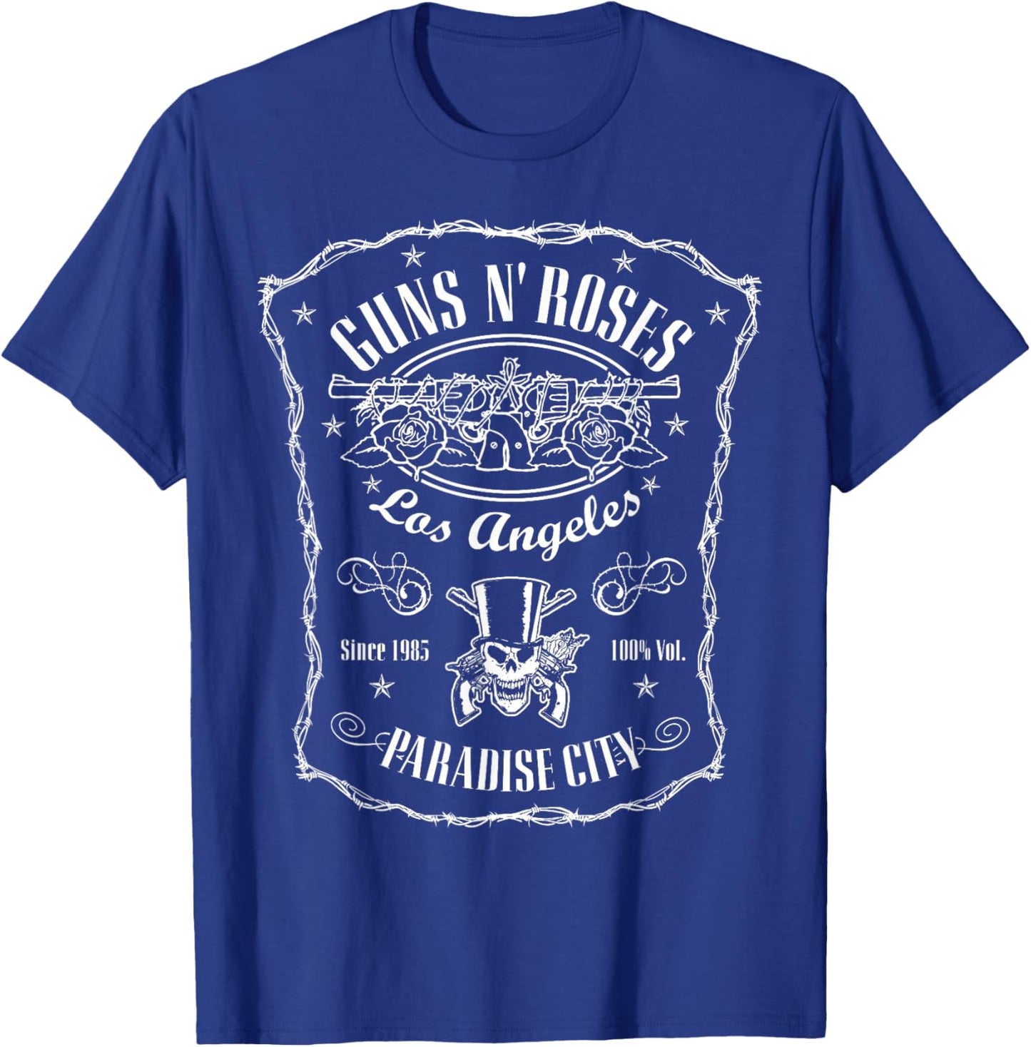 Official Guns N' Roses Paradise Label T-Shirt - T-Shirt | Royal
