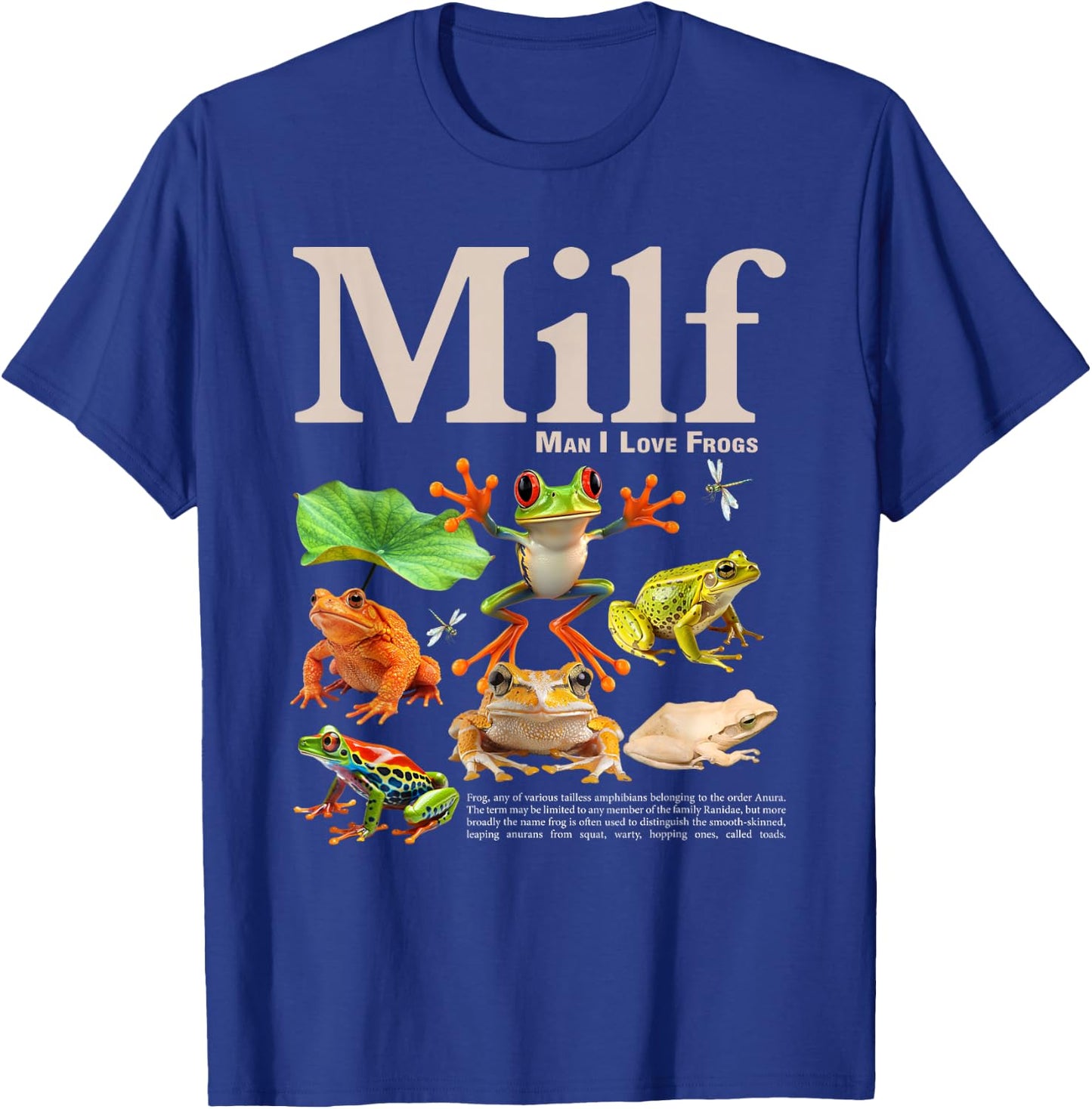 MILF Man I Love Frogs Funny Saying Men Women T-Shirt - T-Shirt | Royal