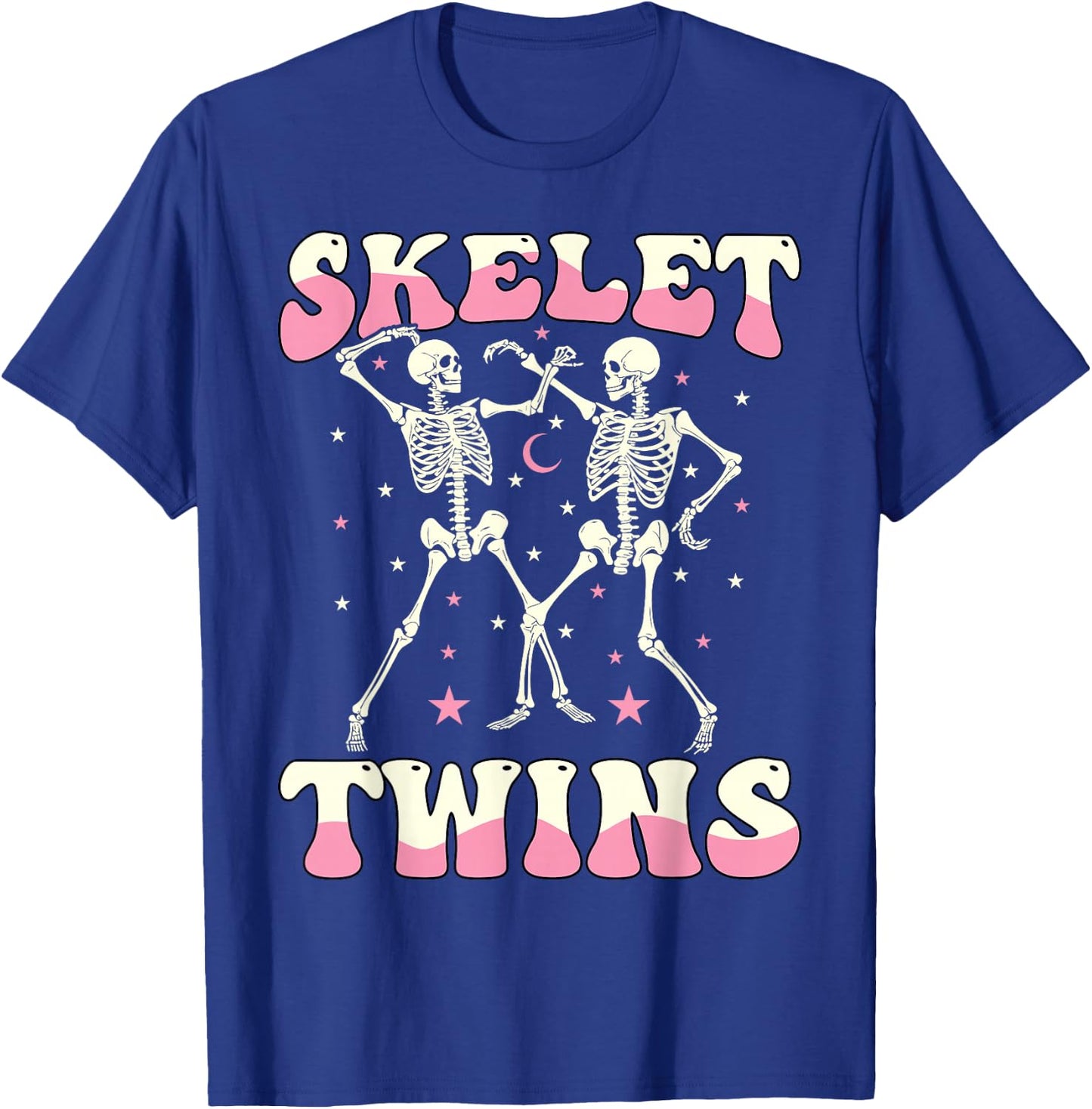 Skeletwins Dancing Skeletons Matching Halloween Twin Girls T-Shirt - T-Shirt | Royal