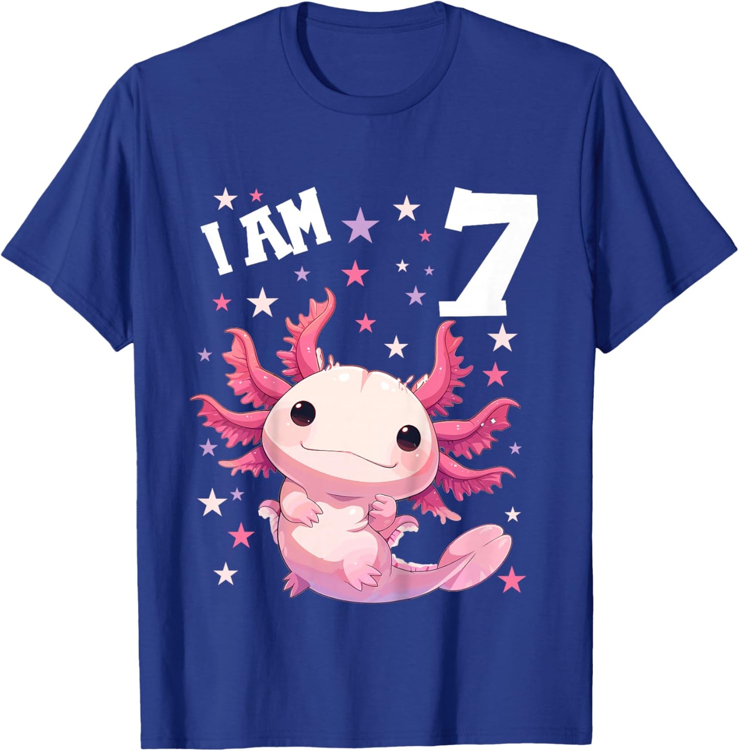 Kinder 7 Jahre alt Axolotl 7. Geburtstag T-Shirt - T-Shirt | Royal
