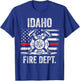 Idaho Fire Department Thin Red Line Fireman T-Shirt - T-Shirt | Royal