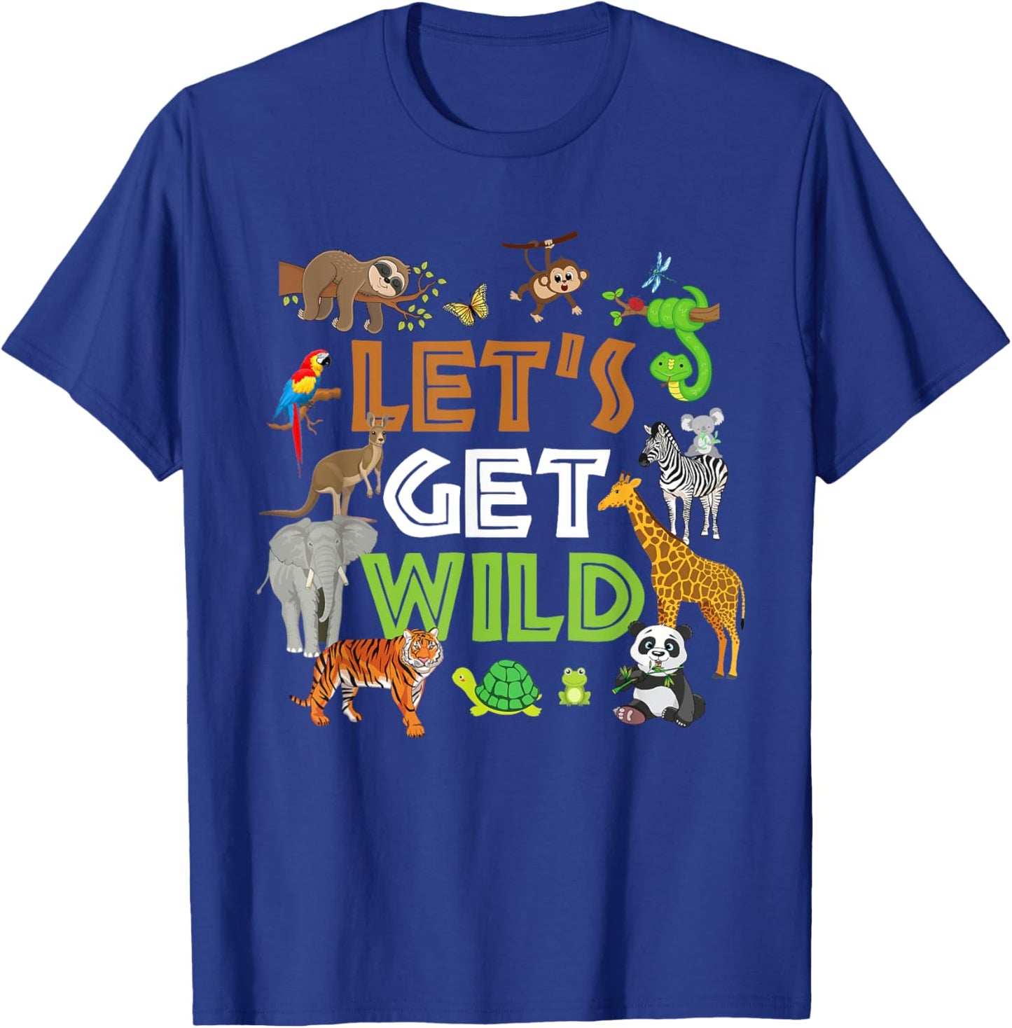 Let's Get Wild Zoo Animals Safari Party A Day At The Zoo T-Shirt - T-Shirt | Royal