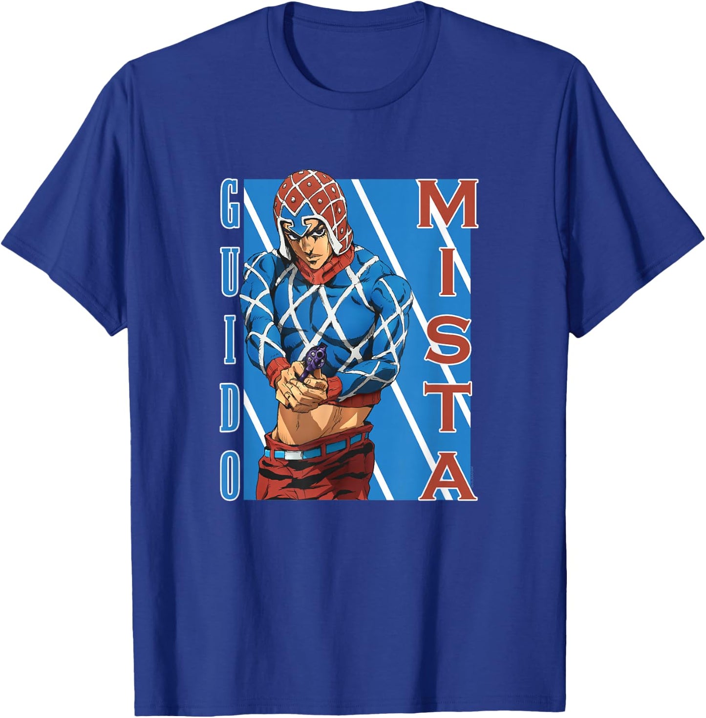JoJo Part 5 Golden Wind Guido Mista Six Bullets Pose Anime T-Shirt - T-Shirt | Royal