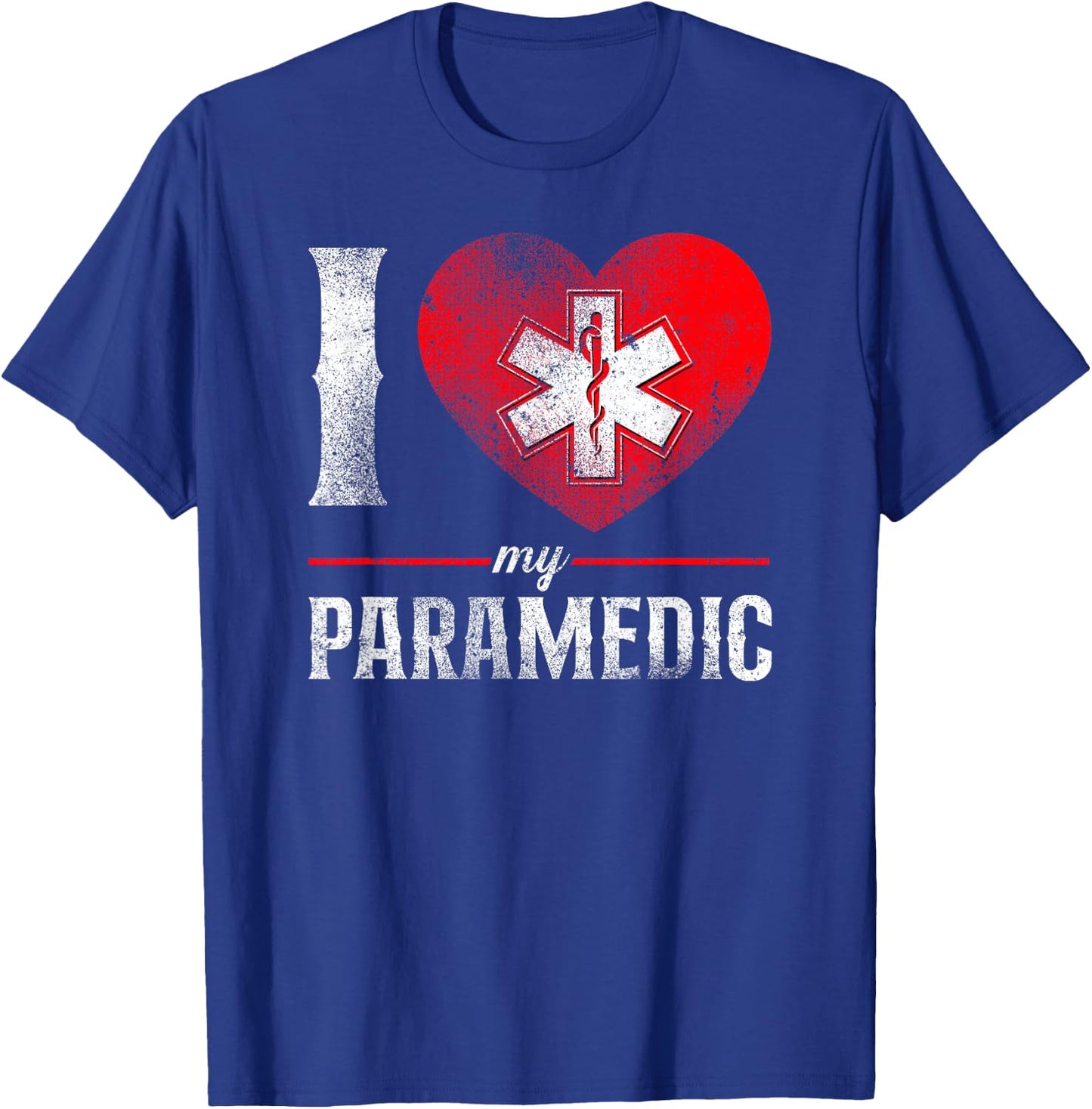 I Love My Paramedic Valentines Day Heart T-Shirt - T-Shirt | Royal