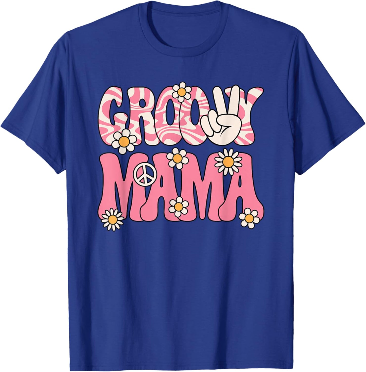Groovy Mama Mom Retro Hippie 60s 70s Party Outfit Women T-Shirt - T-Shirt | Royal