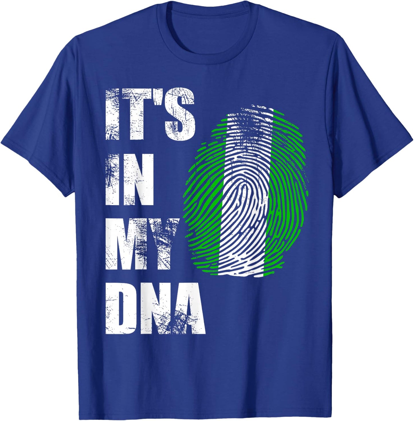 Nigeria, It's in My DNA Nigerian Flag Distressed T-Shirt - T-Shirt | Royal