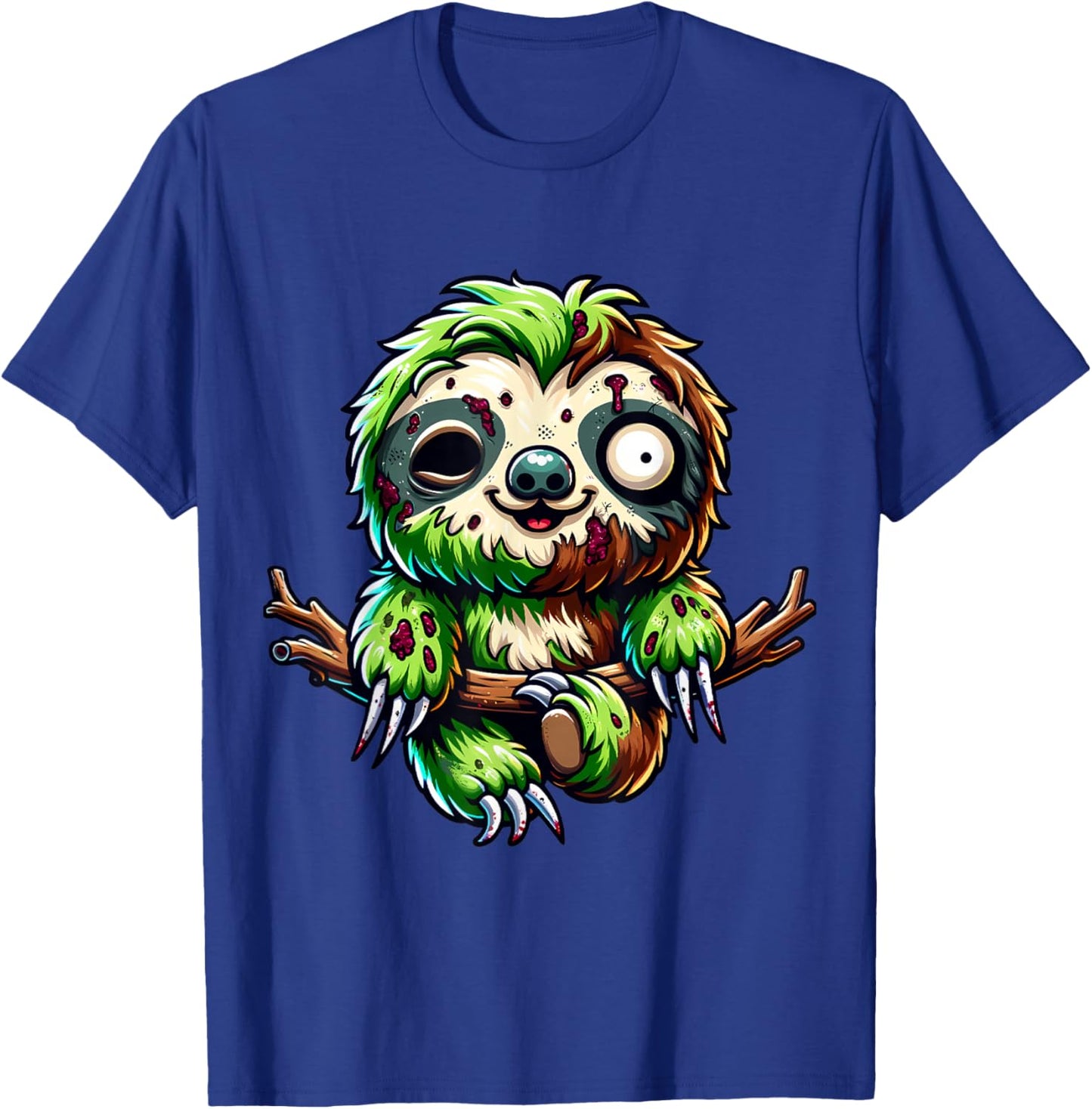 Sloth Zombie Halloween Animal Men Boys Women Girls T-Shirt - T-Shirt | Royal