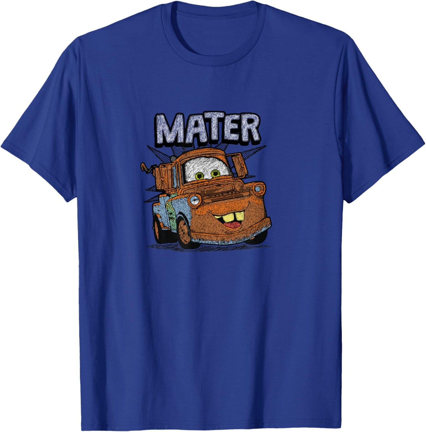 Disney Pixar Cars Vintage Tow Mater Crayon Sketch Portrait T-Shirt - T-Shirt | Royal