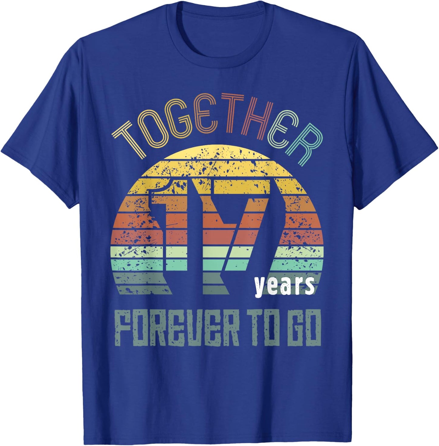 17th Years Wedding Anniversary Gifts For Couples Matching 17 T-Shirt - T-Shirt | Royal