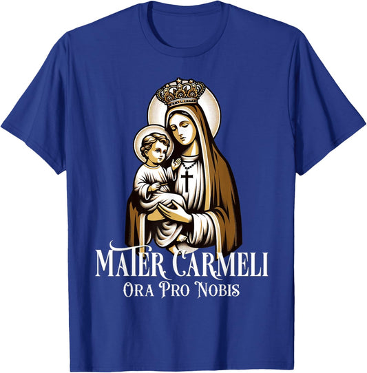Our Lady of Mount Carmel Marian Catholic T-Shirt - T-Shirt | Royal