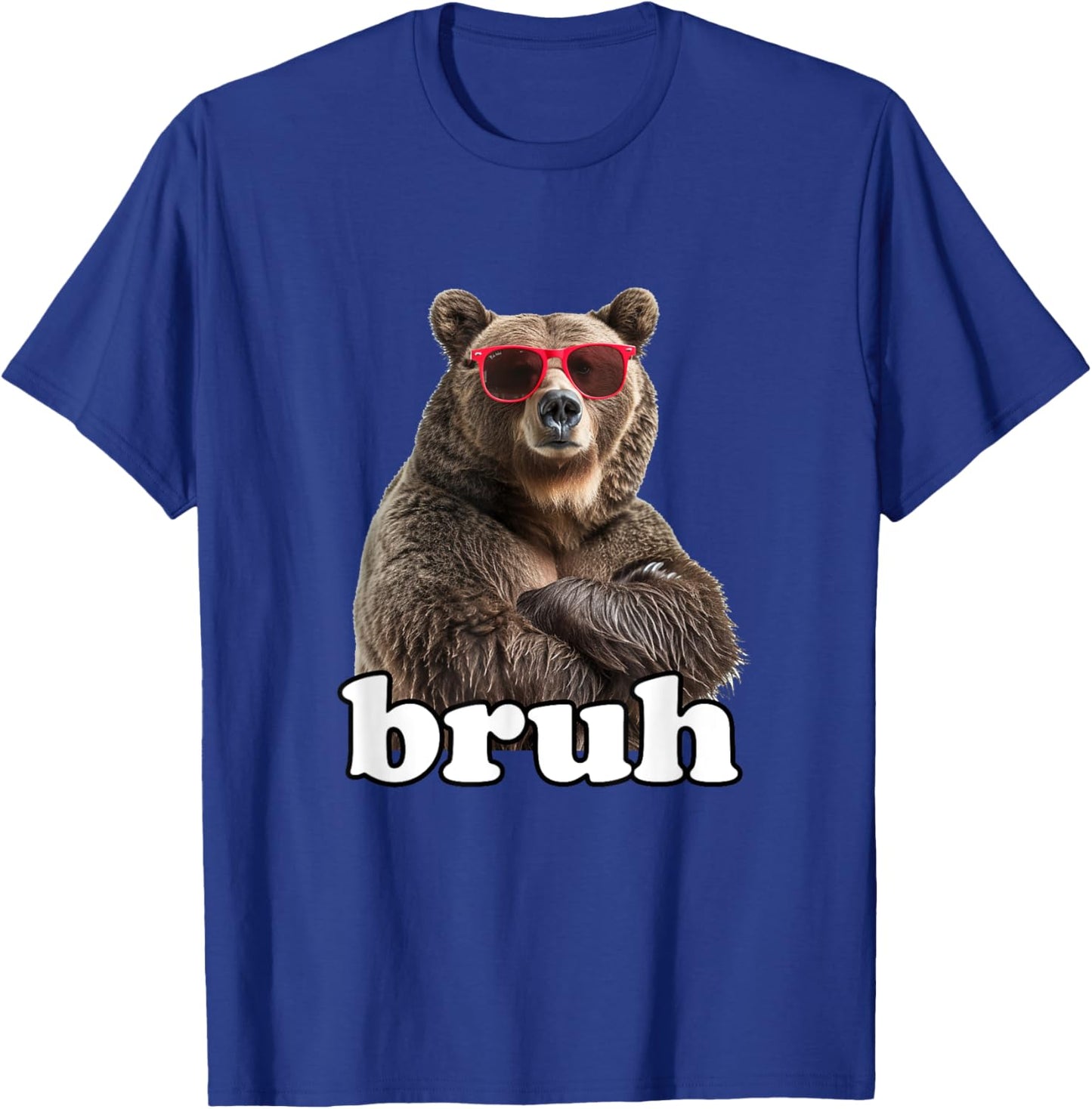 Bruh Shirt Boys Funny Cool Bear Sunglasses Bruh Meme Saying T-Shirt - T-Shirt | Royal