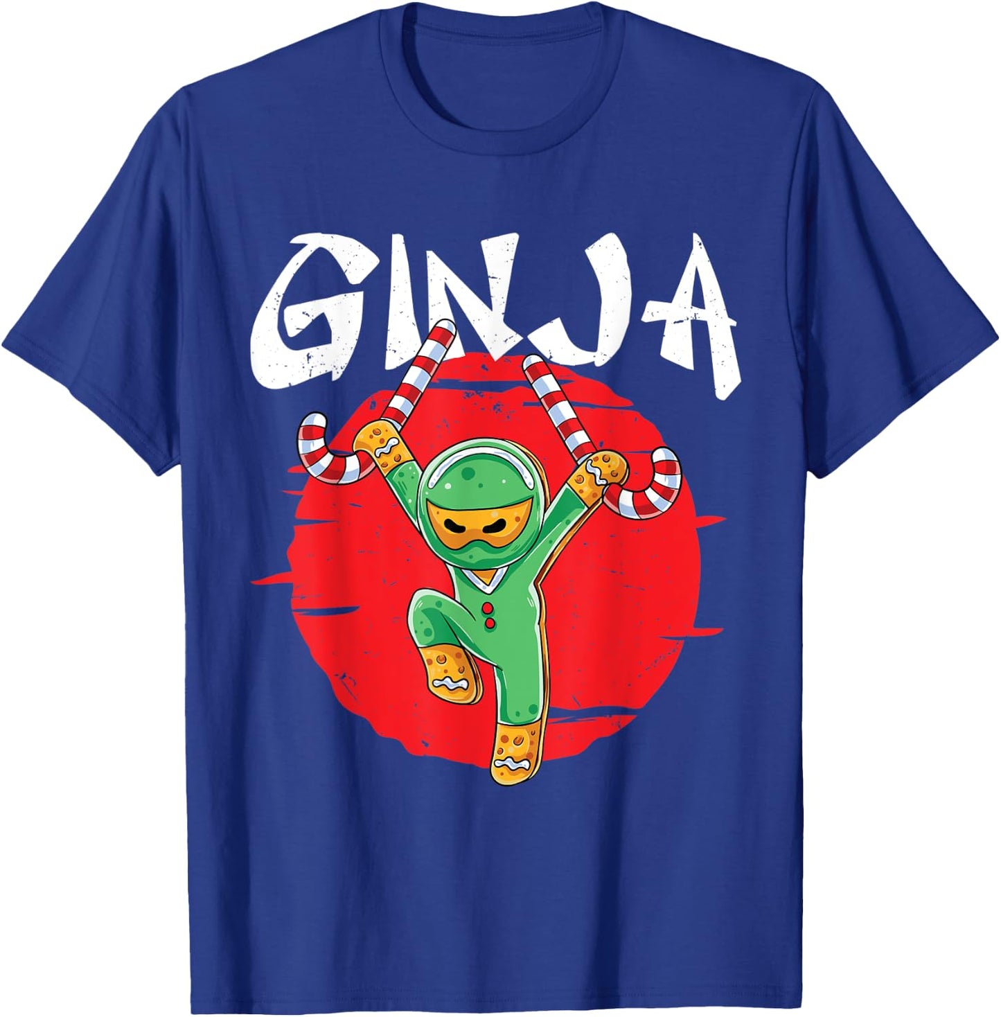 Ginja Ninja Ninjabread Man Gingerbread Ninja Ugly Christmas T-Shirt - T-Shirt | Royal