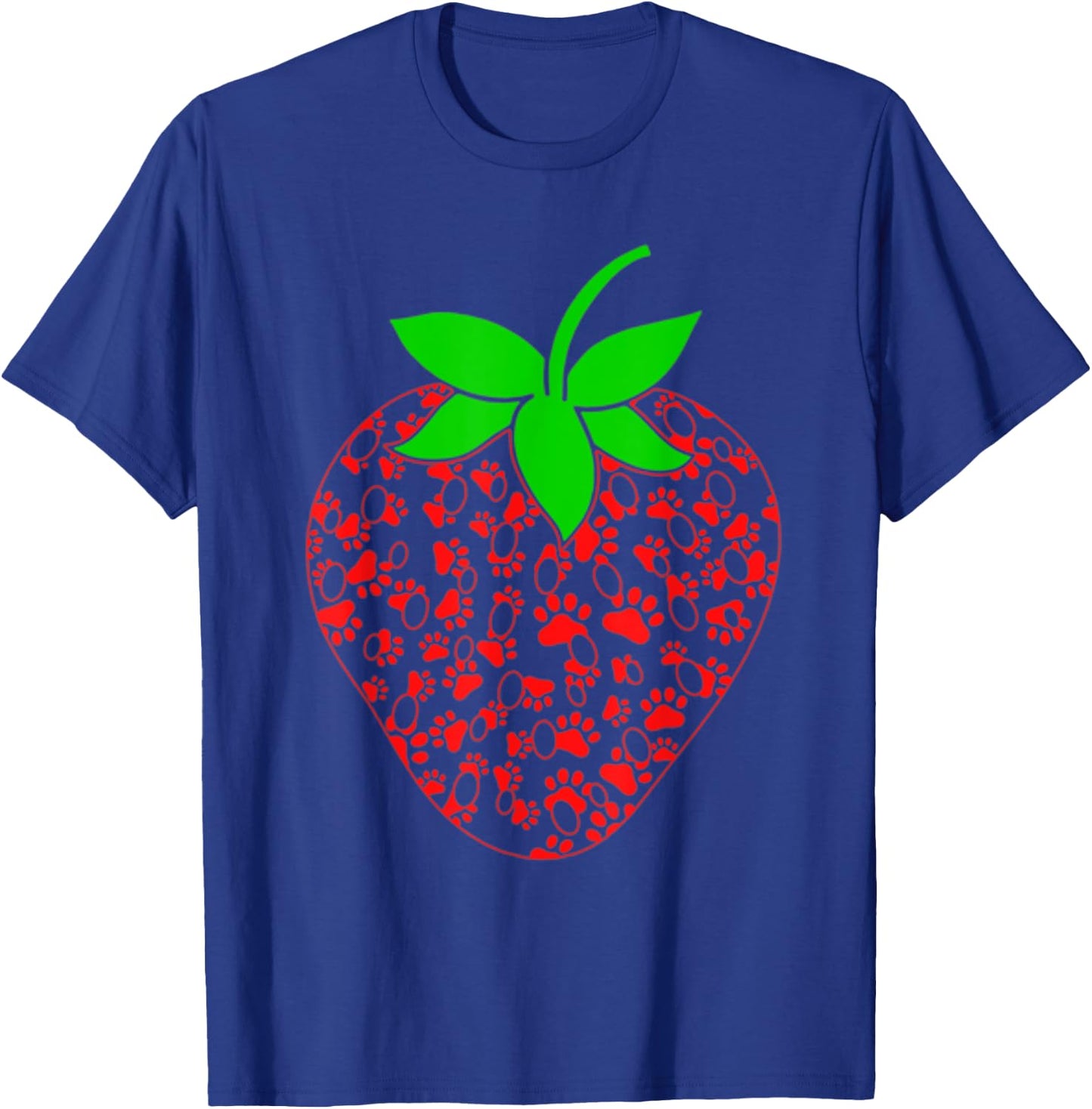 Strawberry Puppy Paw Print Shirt Gift Dog Animal Lovers Women Kids T-Shirt - T-Shirt | Royal