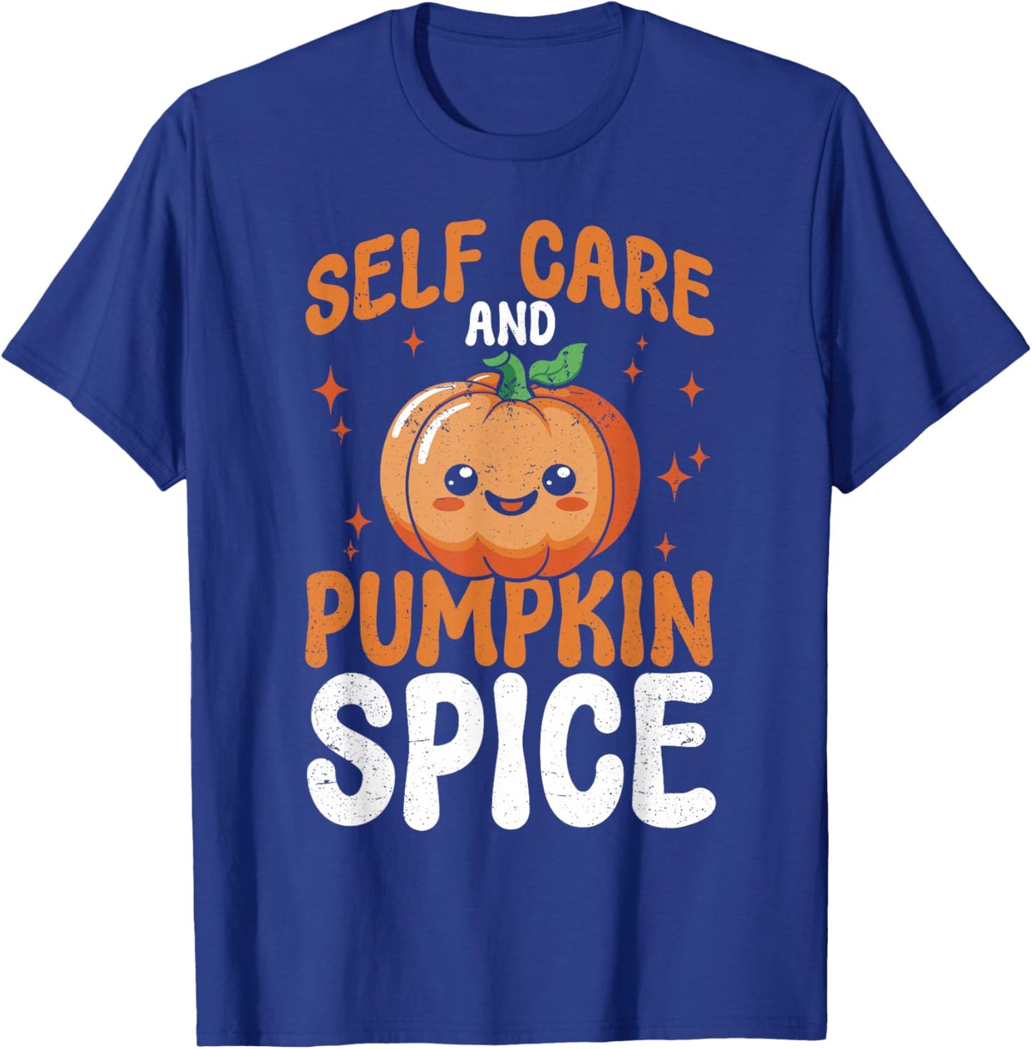 Mental Health Self Care And Pumpkin Spice Halloween T-Shirt - T-Shirt | Royal