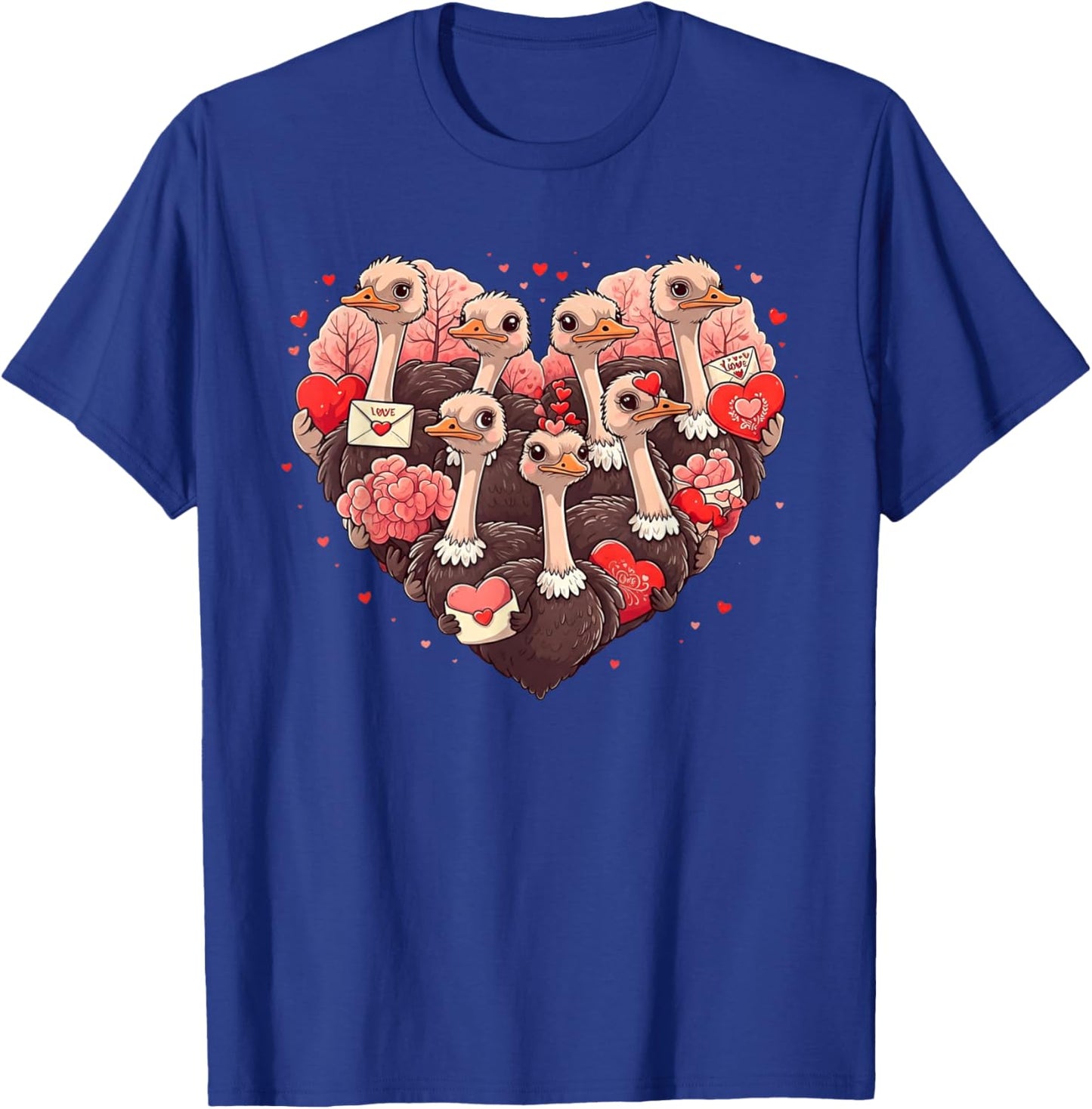 Funny Ostrich Heart Valentine Ostrich Kids T-Shirt - T-Shirt | Royal