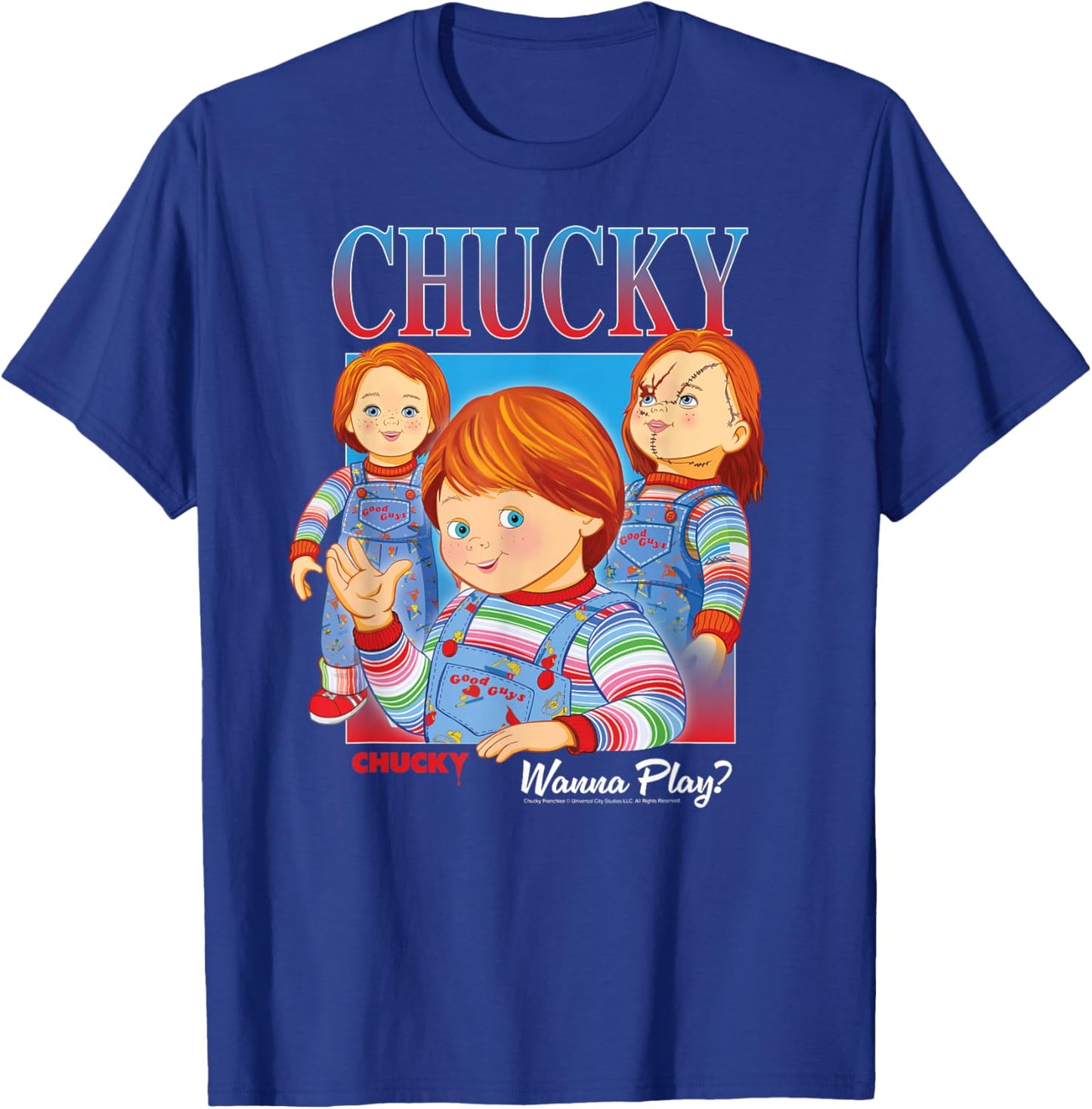 Chucky Wanna Play Vintage T-Shirt - T-Shirt | Royal