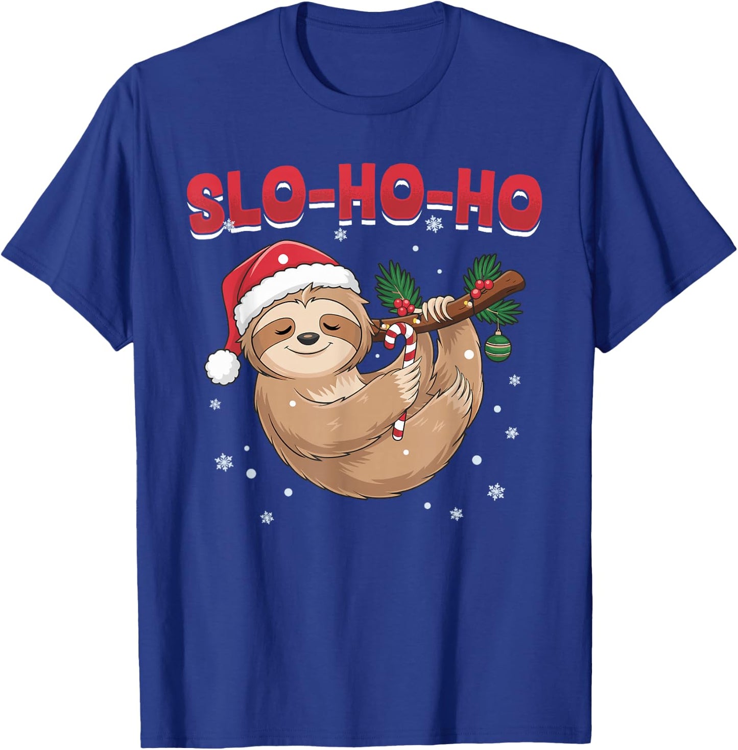 Sloth Christmas Animal Slo-Ho-Ho T-Shirt - T-Shirt | Royal