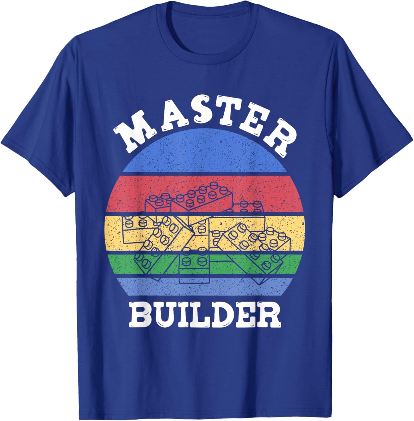 Master Builder Retro Vintage Kids Building Blocks Men Boys T-Shirt - T-Shirt | Royal