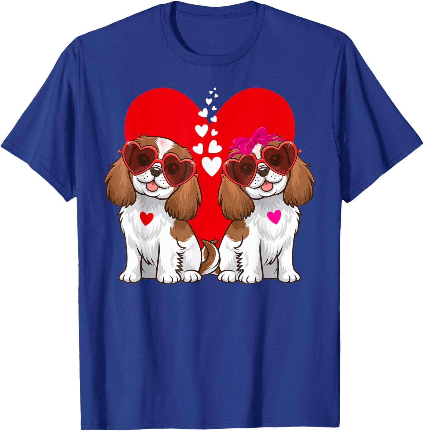 Cavalier King Charles Spaniel Dog Matching Couple Valentine T-Shirt - T-Shirt | Royal