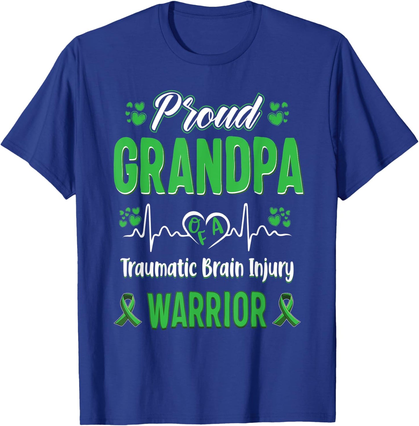 proud Grandpa Traumatic Brain Injury warrior awareness T-Shirt - T-Shirt | Royal