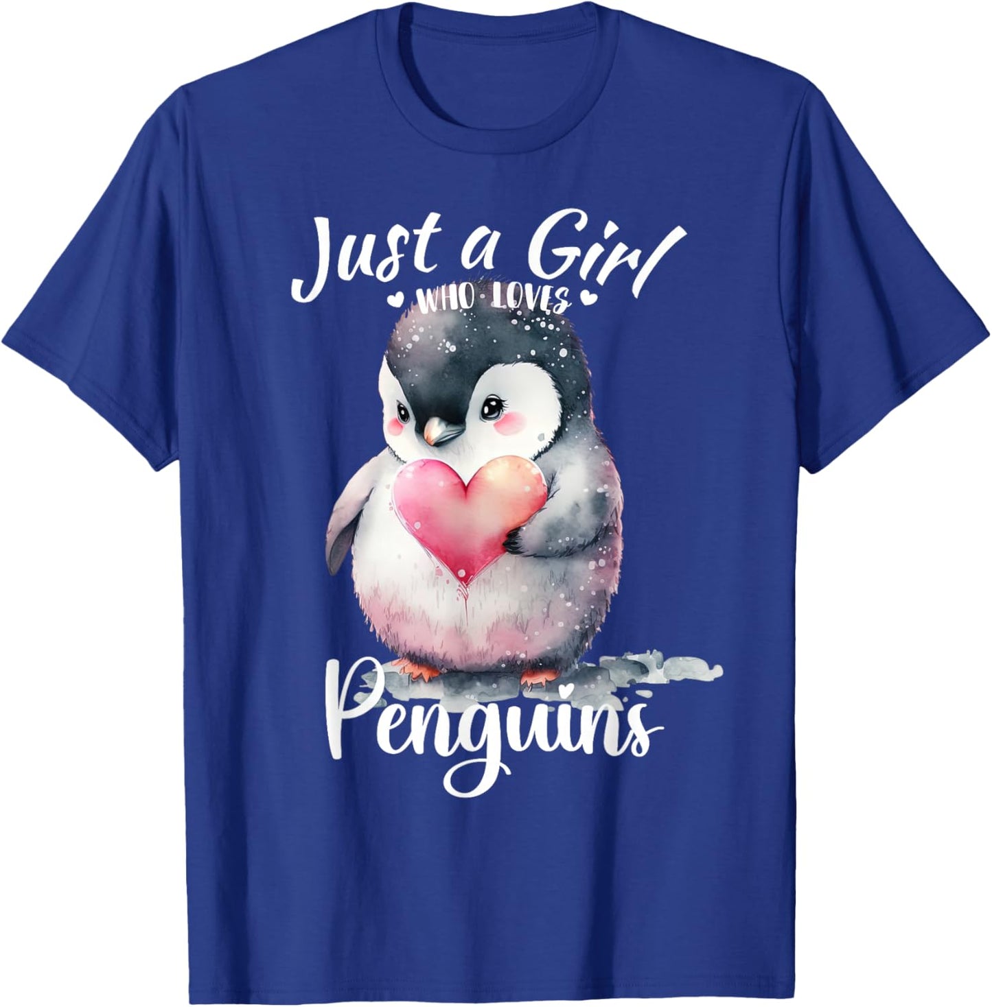 Just a Girl Who Loves Penguins for Girls Who Love Animals T-Shirt - T-Shirt | Royal