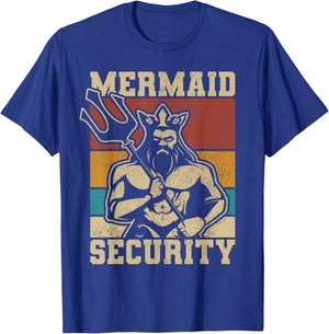 Mermaid Security Bday Costume Merman Birthday Party Outfit T-Shirt - T-Shirt | Royal