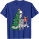 Funny Christmas Sorta Merry Sorta Scary Skeleton Xmas Tree T-Shirt - T-Shirt | Royal