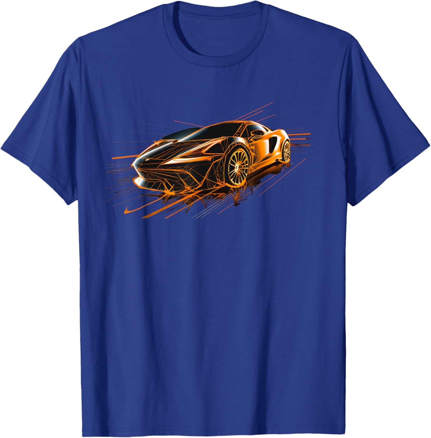 Supercar Exotic Sports Car Concept Car Poster Style Graphic T-Shirt - T-Shirt | Royal