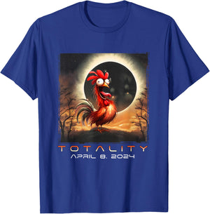 Funny Chicken Total Solar Eclipse T-Shirt - T-Shirt | Royal