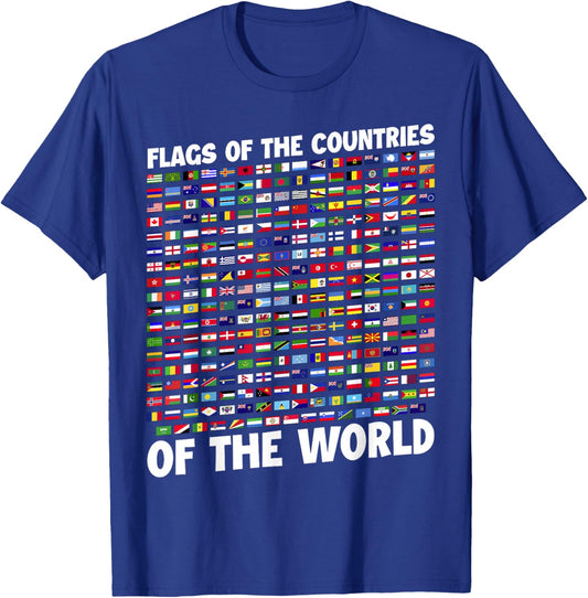 Humanity & Traveler Designs Men's Earth Day Flag - Black, Small T-Shirt - T-Shirt | Royal