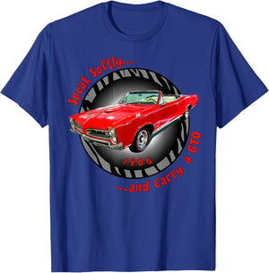 1966 66 GTO Classic Car Old School Muscle Yellow Car T-Shirt - T-Shirt | Royal