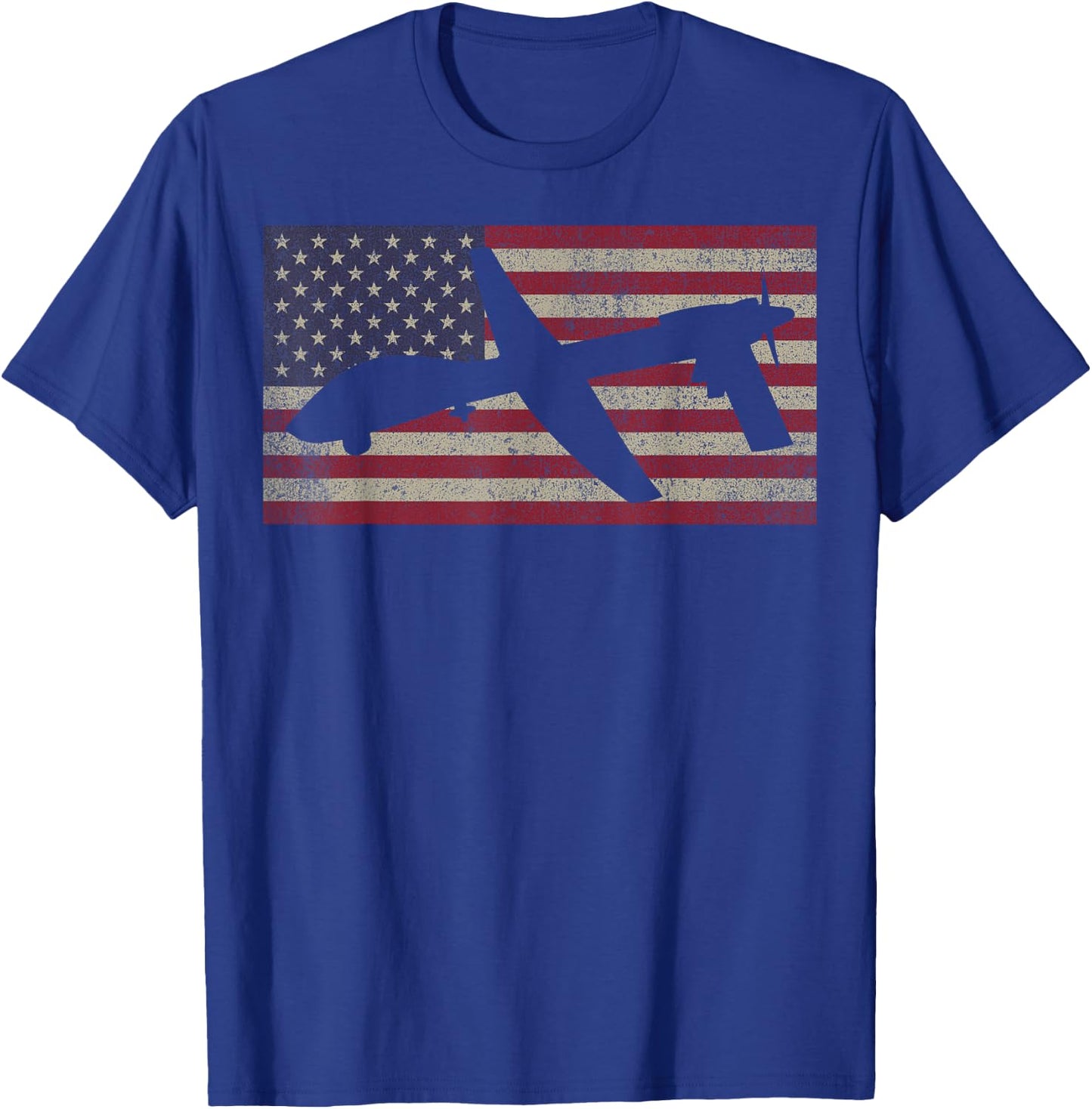 MQ-1C Gray Eagle Combat UAV Drone USA Flag Gift Women Kids Men T-Shirt - T-Shirt | Royal
