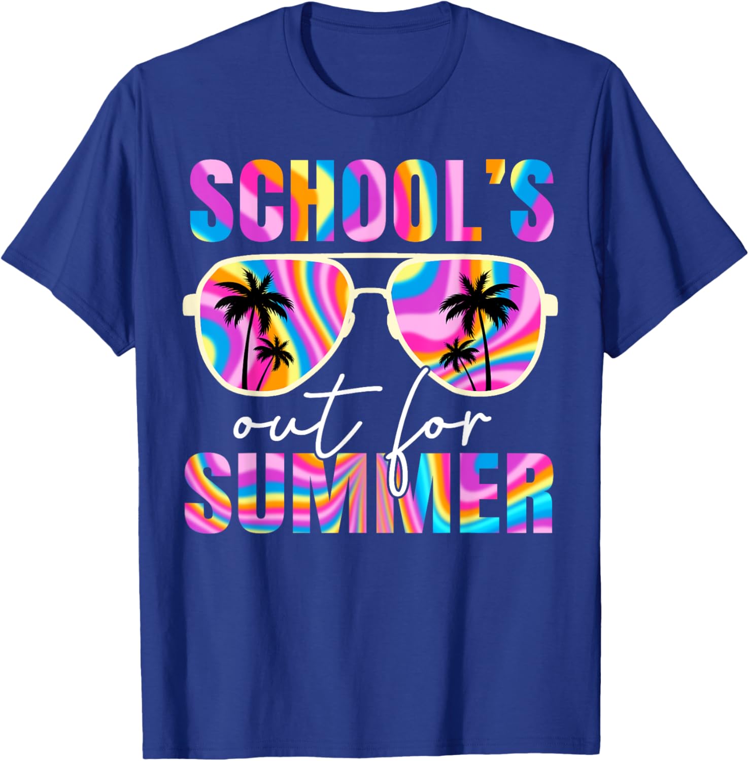 School's Out for Summer Tie Dye Teacher Boy Girl Last Day T-Shirt - T-Shirt | Royal