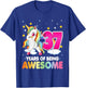 37th Birthday Dabbing Unicorn Party Gift | 37 Years Old T-Shirt - T-Shirt | Royal