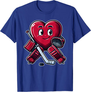 Valentine's Day Heart Ice Hockey Goalie T-Shirt - T-Shirt | Royal