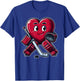 Valentine's Day Heart Ice Hockey Goalie T-Shirt - T-Shirt | Royal