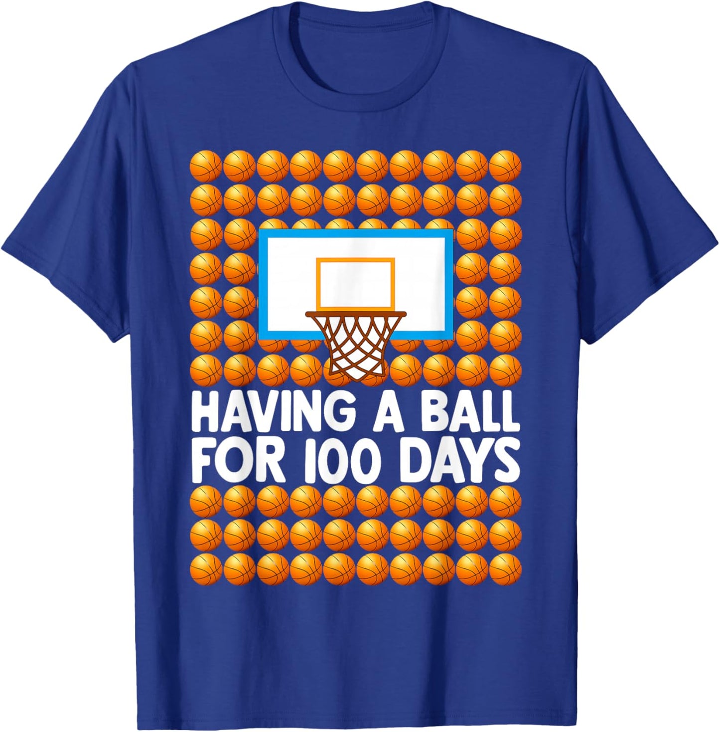 100 Days of School Boys Kids 100th Day of School Basketball T-Shirt - T-Shirt | Royal