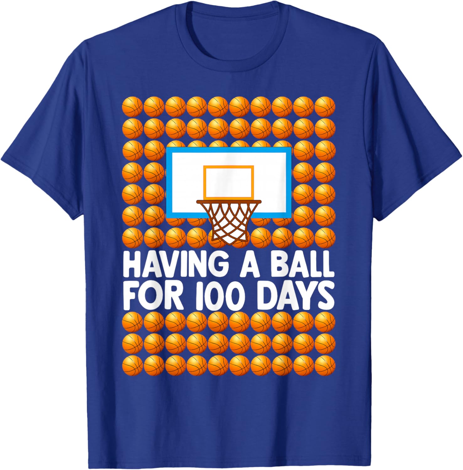 100 Days of School Boys Kids 100th Day of School Basketball T-Shirt - T-Shirt | Royal