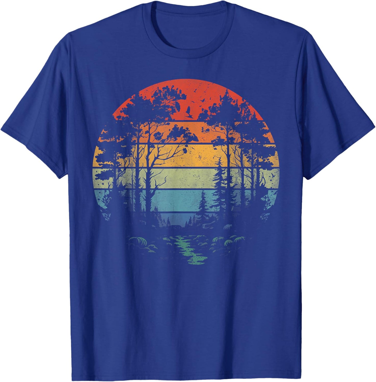 Trees Wildlife Nature Vintage Forest Woman Girl T-Shirt - T-Shirt | Royal